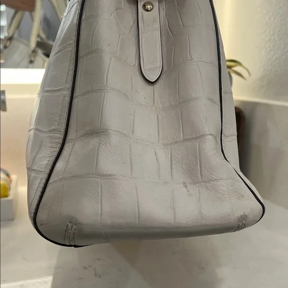 Coach Ivory Croc-Embossed Satchel - Picture 4 of 16